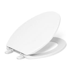 Slow Close Toilet Seat, Elongated Toilet Seat, Grip-Tight Bumpers Quick-Attach Hardware, White