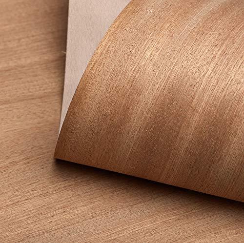 Edge Supply Mahogany Wood Veneer Sheet Flat Cut, 24” x 96”, Non Glued, 10 mil Paper Back, “A” Grade Veneer Face – Easy to Apply Oak Veneer Sheet – Veneer Sheets for Restoration of Furniture