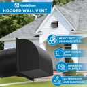 [Upgraded] Hon&Guan 6 Inch Hooded Wall Vent with Magnetic Seal Flap and Removable Mesh, Arc-Shaped 6'' Exhaust Vent Cover Cap for Kitchen Range Hood/Dryer/Bathroom Exhaust(Galvanized Steel, Black)