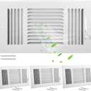 Wesiti 4 Pcs 12 x 6 Inch Vent Covers for Home Ceiling HVAC Sidewall Air Register 3 Way Vents Wall Register Solid Steel Manual Adjuster for Home Bathroom Toilet Office (White)