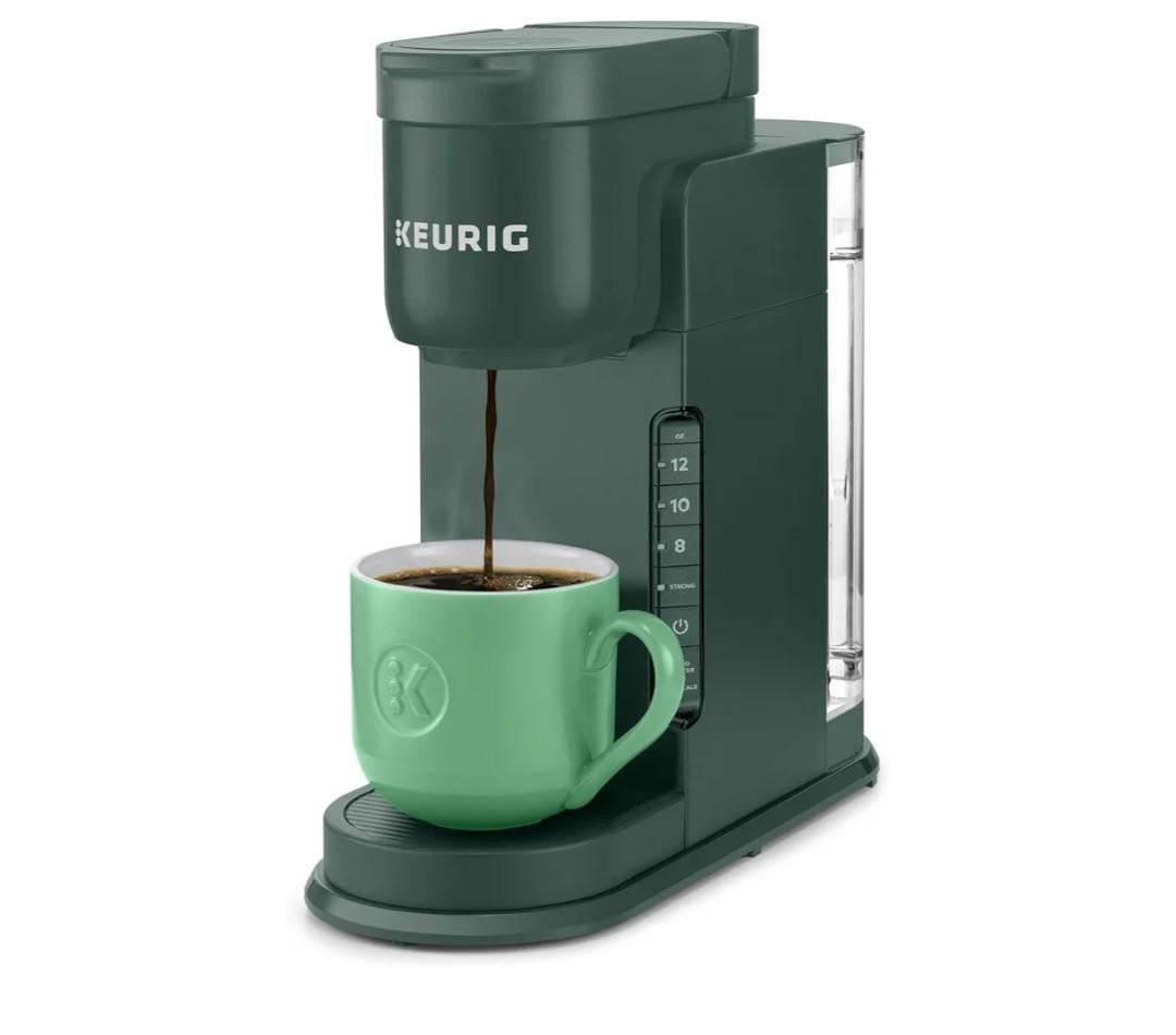 Keurig K-Express Single Serve K-Cup Pod Coffee Maker, 3 Brew Sizes, Strong Button Feature, 42oz Removable Reservoir, Evergreen