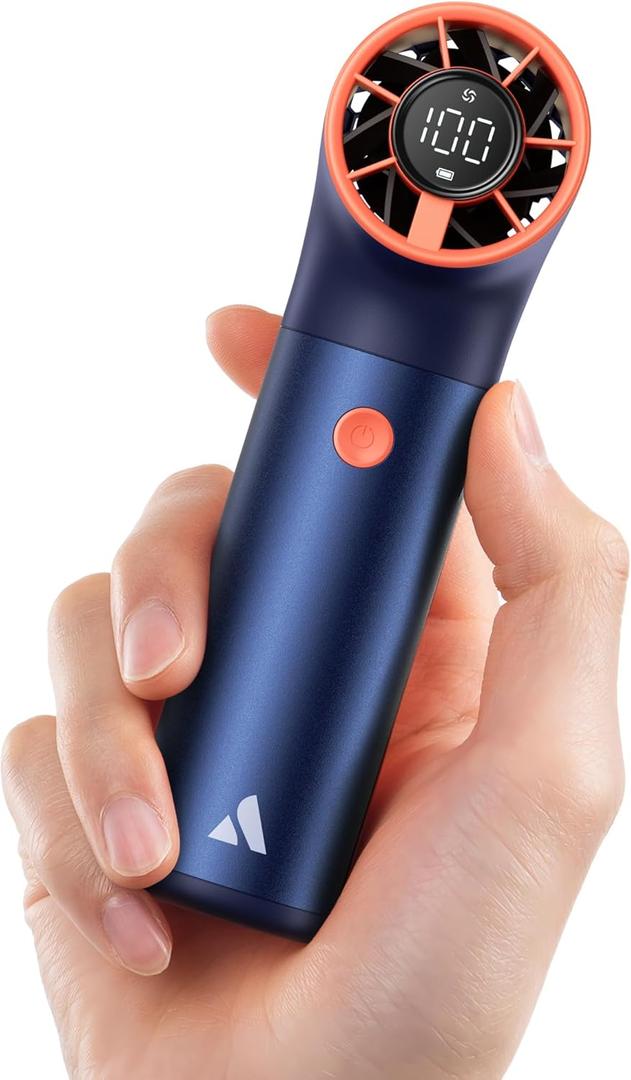 2 x Aecooly Portable Handheld Fan, Powerful Turbo Mini Fan, 19000 RPM High Speed Aero Ultra, 15H Max Cooling Time, 7 Speeds Aluminum Case, Pocket Rechargeable Personal Small Travel GIfts for Women -Blue