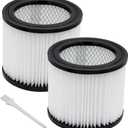 90398 HEPA Replacement Filter - Small Cartridge Vacuum Filter Pack of 2 Fit for Shop-Vac 90398/118692, 9039800, 903-98, 903-98-00 Wet and Dry Vacuum (2 Filters+ 1 Brush)