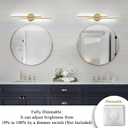 EDISLIVE Dimmable Modern LED Vanity Light Fixtures Bathroom Vanity Wall Lighting, 23.6 in Mirror Vanity Lighting Fixtures for Bathroom Bedroom Makeup Living Room, Gold