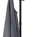 MyGift 64 Inch Industrial Black Metal Freestanding Coat Rack Stand with Realistic Pipe Design and 12 Hooks, Entryway Organizer for Hanging Coats, Hat, Handbags, Scarves