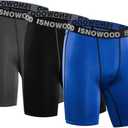 isnowood Compression Shorts for Men Spandex Running Workout Athletic Underwear L