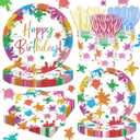 140PCS Paint Splatter Party Decorations, Painting Party Tableware Set Plates,Napkins,Cups for Art Painting Party Supplies Birthday Baby Shower Decorations