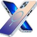 AUROX Magnetic Case for iPhone 13 Pro Max Case, Compatible with MagSafe, Shockproof Military-Grade Protection Phone Case, Iridescent Translucent Matte Slim Protective Phone Cover, Gradient Blue