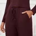 Two Piece Sets for Women Long Sleeve Wide Leg Tracksuits 2 Piece Lounge Sets Winter Casual Sweatsuits Matching Sets (Brown, L)