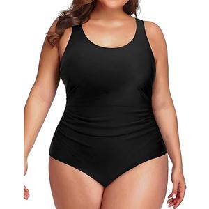 Daci Women Plus Size One Piece Swimsuit Athletic Tummy Control Ruched Bathing Suit with U-Back 22W
