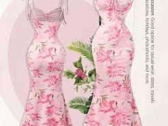 Milumia Women's Floral Tie Shoulder Maxi Dress Elegant Ruched Bust Fishtail Cami Dresses Light Pink X-Large
, XL
