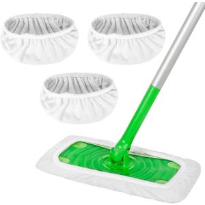 3 Pack Reusable Flat Mop Pads Compatible with Swiffer, Wet & Dry Mop Cover, Washable for Surface & Hardwood Floor Cleaning
