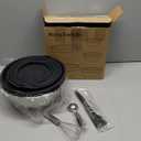 Mixing Bowls Set, 25PCS Stainless Steel Mixing Bowl with Lid Set, Large Nesting Bowls 7, 4.5, 3,2, 1.5QT, Measuring Cups and Spoons Baking Utensils Metal Bowl for Kitchen Prep