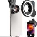 APEXEL Professional Macro Photography Lens with Fill Light for Smartphone, Macro Lenses for iPhone, Samsung, Galaxy, Android Phone(Fits for Almost All Phone), Cell Phone Lens Attachment for iPhone