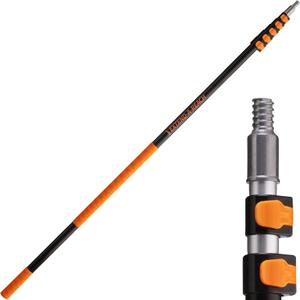 5-24 ft Long Telescoping Extension Pole // Multi-Purpose Extendable Pole with Universal Twist-on Metal Tip // Lightweight and Sturdy // Best Telescopic Pole for Painting, Dusting and Window Cleaning
