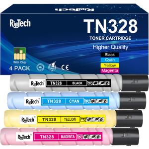 TN328 TN626 TN330 TN628 Toner Cartridges 4 Pack Compatible for Konica Minolta Bizhub 300i 360i 250i 7130i 550i 650i 450i 750i C361i C251i C301i C451i C551i C651i Printer No powder leakage, No Fading