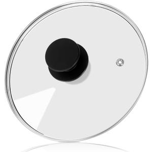 Pan Lid 8 Inch - Tempered Glass Pot Lid - Replacement Pan Cover for Cast Iron Skillets, Frying Pans, Pots and Wok, Heat Resistant Handle