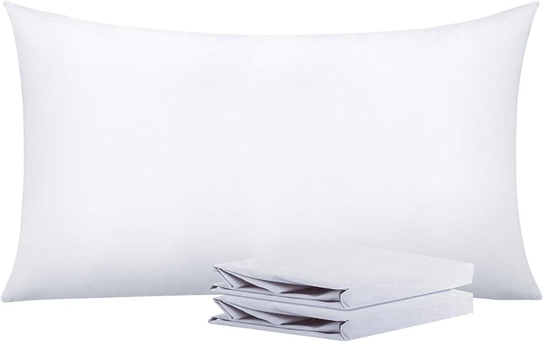 NTBAY King Pillowcase Set - 2 Pack Brushed Microfiber 20x36 Pillowcases - Soft, Wrinkle-Free, Fade-Resistant, Stain-Resistant, White Pillowcases with Envelope Closure - 20x36 Inches, White