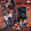 Bucherry 4.2 Feet Vintage Halloween Party Decoration Witch & Moon Cardboard Cutout Stand up Large Witch and Moon Photo Props Backdrop Standup for Vintage Halloween Party Decor