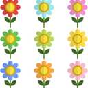Lucleag 45 PCS Spring Flowers Cutouts for Bulletin Board Decoration, Spring Paper Cut-Outs Floral Cutouts for Springtime Easter Party Home Office Classroom Bulletin Board Wall Decorations