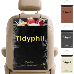 50 PCS Disposable Car Trash Bags Hanging, Leak-proof, Odor Seal. 2 Gallon Car Garbage Bags, Big Capacity. Independent of Car Trash Can, Easy Stick-On Car trash Bin for Car, SUV, Truck, Stroller. Black (50 Count (Pack of 1))