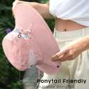 FURTALK Womens Sun Hat with Ponytail Hole Beach Hiking Summer Wide Brim UPF 50+ Outdoor Protection Foldable Bucket Hat (Pink)