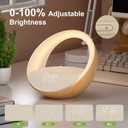 Bluetooth Alarm Clock, Sunrise Simulation Wake Up Night Light, 15W Fast Wireless Charging Alarm Clock for Bedroom, 10W Bluetooth Stereo Sound Speaker, USB Charger Port