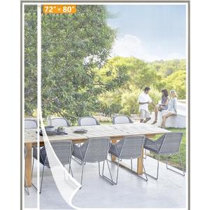 yotache White Reversible Left Right Side Opening Magnetic Screen Door Fits Door Size 72 x 80, Anti-Tearing Mesh Curtain for Front, Patio Sliding Door, Actual Screen Size 74" x 81"
