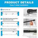 2 Pack Spring Tension Rods 17-38 Inches, 5/8 Inch Diameter Black No Drill Spring Loaded Adjustable Extendable, Small Short Tension Curtain Rod for Windows Kitchen Doorway Closet Cupboard