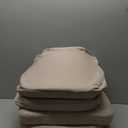 AAAAAcessories D-Shaped Chair Cushions, 2" Thick Dining Chair Pads with Ties and Removable, Machine-Washable Cover, 17" x 16", Set of 4, Oatmeal Beige