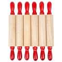 READY 2 LEARN Mini Wooden Rolling Pins | Set of 6 | 7.25 inches | Turning Handles | Play Dough Rollers for Crafts and Imaginative Play