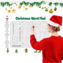 2 x Fmnung Christmas & Thanksgiving Word Search Poster, Giant Thanksgiving Word Search, Jumbo Thanksgiving Word Search, Wall Game With 50 Words For Family Party Activity