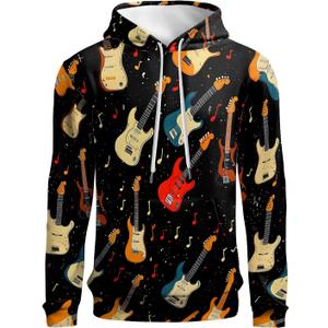 Unisex Hoodies, 3D Print Hoodie Graphic Pullover Hooded Sweatshirt Novelty Hoodies for Men, Women, Teen Boy (Black, M)