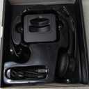 Wireless Headset with Mic for Work, Trucker Bluetooth Headset with Microphone Noise Canceling & USB Dongle, Wireless Headphones with Mic Mute & Charging Base for Work/PC Computer/Phones/Office/Meeting (Black)