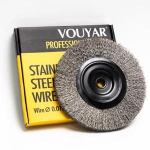 8 Inch Stainless Steel Wire Wheel for Bench Grinder with 1/2-Inch and 5/8-Inch Arbor, 012" Stainless Steel Wire