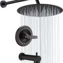 Replacement Faucet Shower Trim Kit for Delta 1300/1400 & 13/14 Series, Tub Shower Faucet Set, High Pressure 12" Round Rain Shower Head - Oil Rubbed Bronze (Valve/Cartridge Not Included)