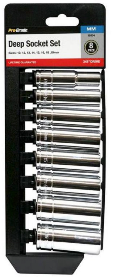 Pro Grade Deep Socket Set 6 Piece 3/8" Drive