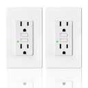 2 Pack Non-tr UL Listed 15 Amp White GFCI Electrical Outlet Receptacle, Outdoor (15 amp GFCI)