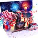 Birthday Card, Musical Pop Up Greeting Cards w Light, Blow Out Candle & Play Happy B-day Music Pop Up Card, Greeting Cards Gifts for Him or Her (Birthday Song, Presidential Blessings & Surprise)