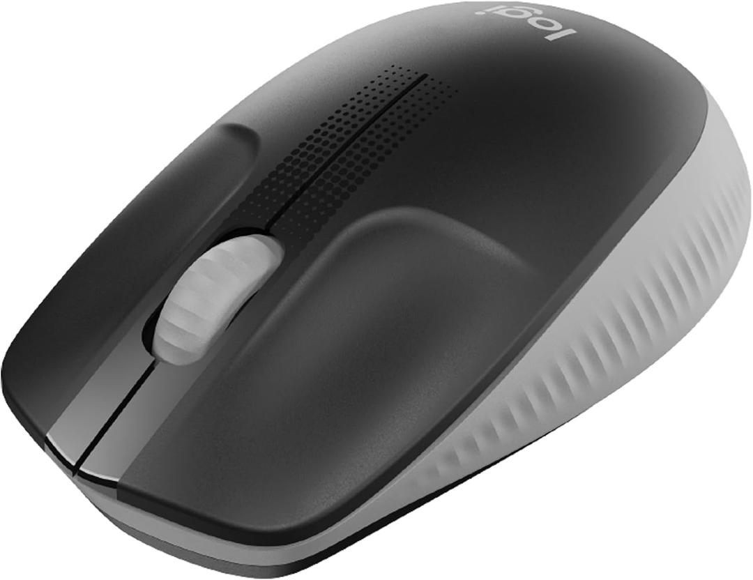 Logitech Wireless Mouse M190 - Full Size Ambidextrous Curve Design, 18-Month Battery with Power Saving Mode, Precise Cursor Control & Scrolling, Wide Scroll Wheel, Thumb Grips - Mid Grey