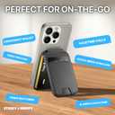 MagSafe Wallet Phone Stand, iPhone Wallet with Adjustable Stand, for iPhone 16/15/14/13/12 models, 5 card holder, iPhone Clock Stand, ID Holder, Magsafe Accessories (Pink)