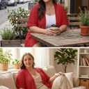 OLRIK Plus Size Summer Cardigan for Women Short Sleeve Lightweight Cover Up 2026 Open Front Beach Cardigan with Pockets, Size 2X