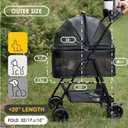 Zoosky 3 in 1 Pet Stroller with Removable Carrier, Folding Stroller for Small Dogs and Cats, Waterproof, All-Terrain, with Sun Shades, Car Seat, Size: 3 in 1 Small