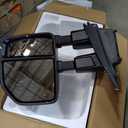 Passenger Right Side Towing Mirror Electric Heated Glass Turn Signal Light Puddle Light and BLIS with Chrome and Textured Black Cap Manual Folding Manual Telescope for 21-25 Ford F-150 250 350 450 550