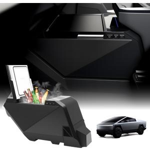 Cooler Refrigerator for Tesla Cybertruck, 18L Fridge Floor Center Console Freezer with Rapid Cooling (21F~68F) 110V/50W Cyber truck Accessories Compatible Power for Camping Road Trips, 18-Quarts