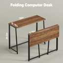WOHOMO Folding Desk, Small Writing Desk 39.4", Space-Saving Foldable Laptop Table Writing Workstation for Home Office, Easy Assembly, Rustic Walnut