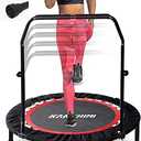 Kanchimi 40" 48" Folding Mini Fitness Indoor Exercise Workout Rebounder Trampoline with Handle, Max Load 330lbs