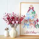 6 Pcs Valentine's Day Picks 17 Inch Artificial Red Heart Berry Stems - Valentine's Day Stems for Home Table Centerpiece Vase Wedding Anniversary Party Decor