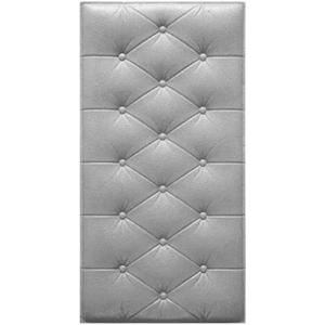 3D Self-Adhesive Foam Wall Panels, 29 x 13 x 2 Inch, Premium Anti-Collision, Leather Covering Decor, Soft Cushion for Wall Covering, Kids Bedrooms, Headboards, Waterproof, 5 unidades (Grey 5 ud)
