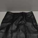 Fahsyee Women's Faux Leather Skirt, Hip High Waisted Stretchy Zipper Mini A-Line Pencil Short Summer Spring Plus Size L Black